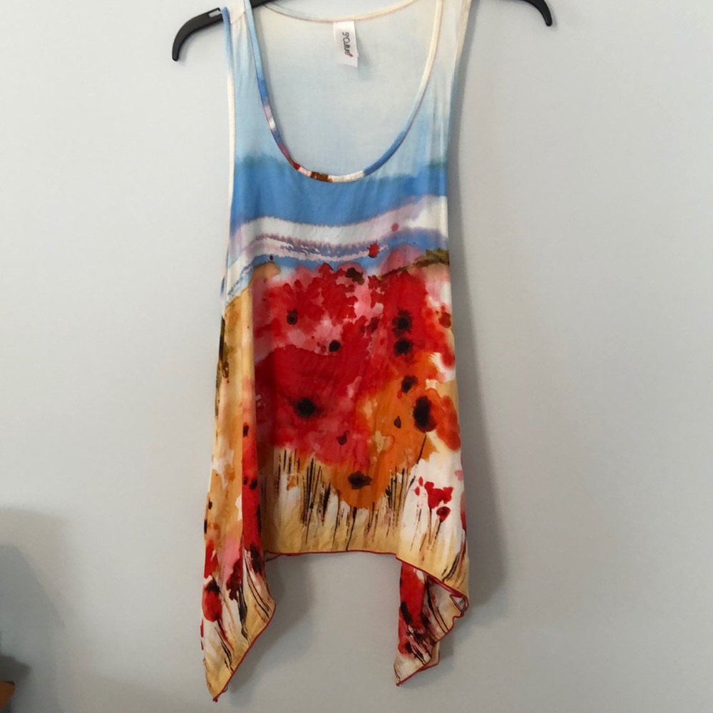 5th Culture Watercolor Poppy top